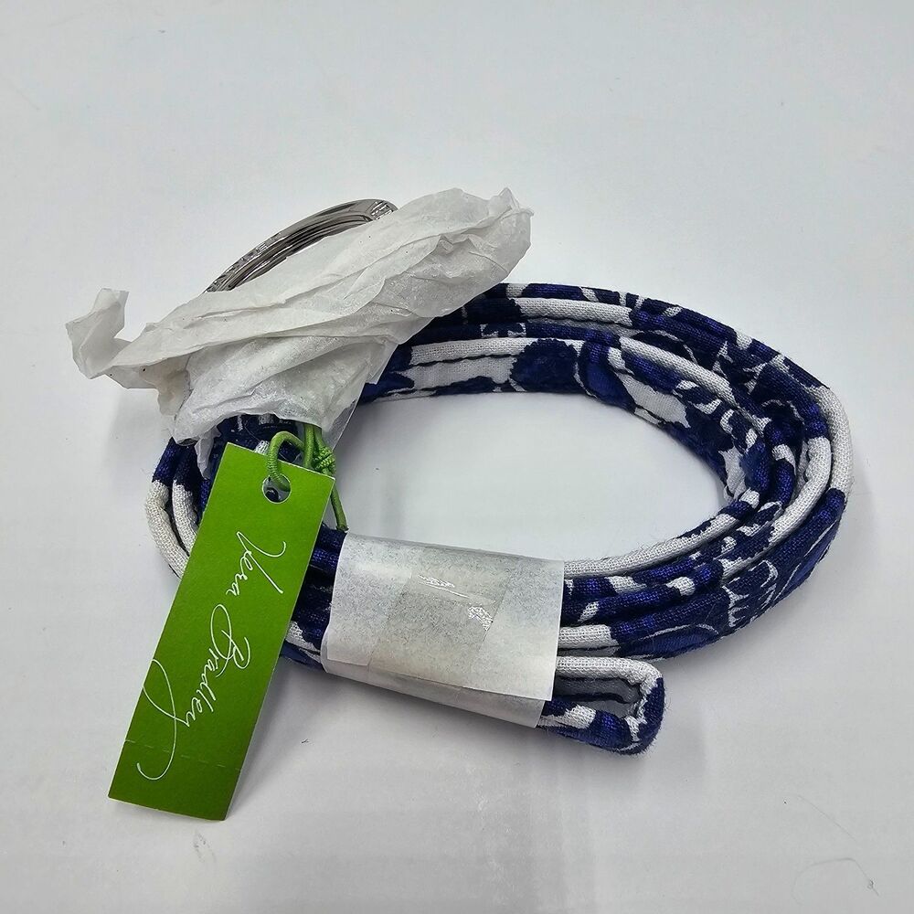 Vera Bradley Blue White Lanyard Floral Paisley ID Badge Key Holder